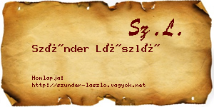 Szünder László névjegykártya