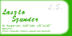 laszlo szunder business card